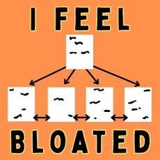 Illustration representing index bloat in PostgreSQL