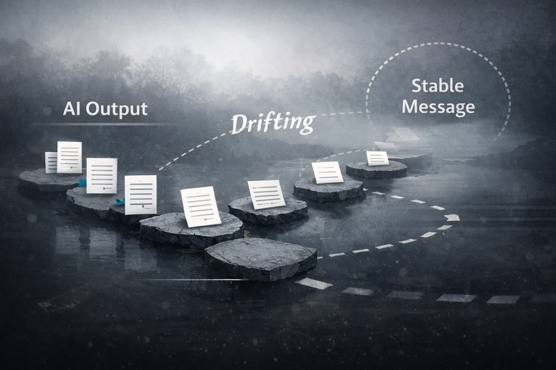 AI-generated content drifting over time despite fluent, well-structured output